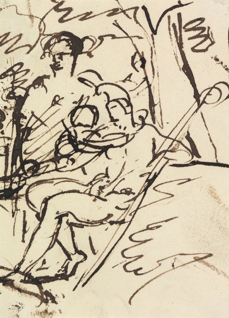 Figurenstudie van een liggende soldaat door Benjamin Robert Haydon