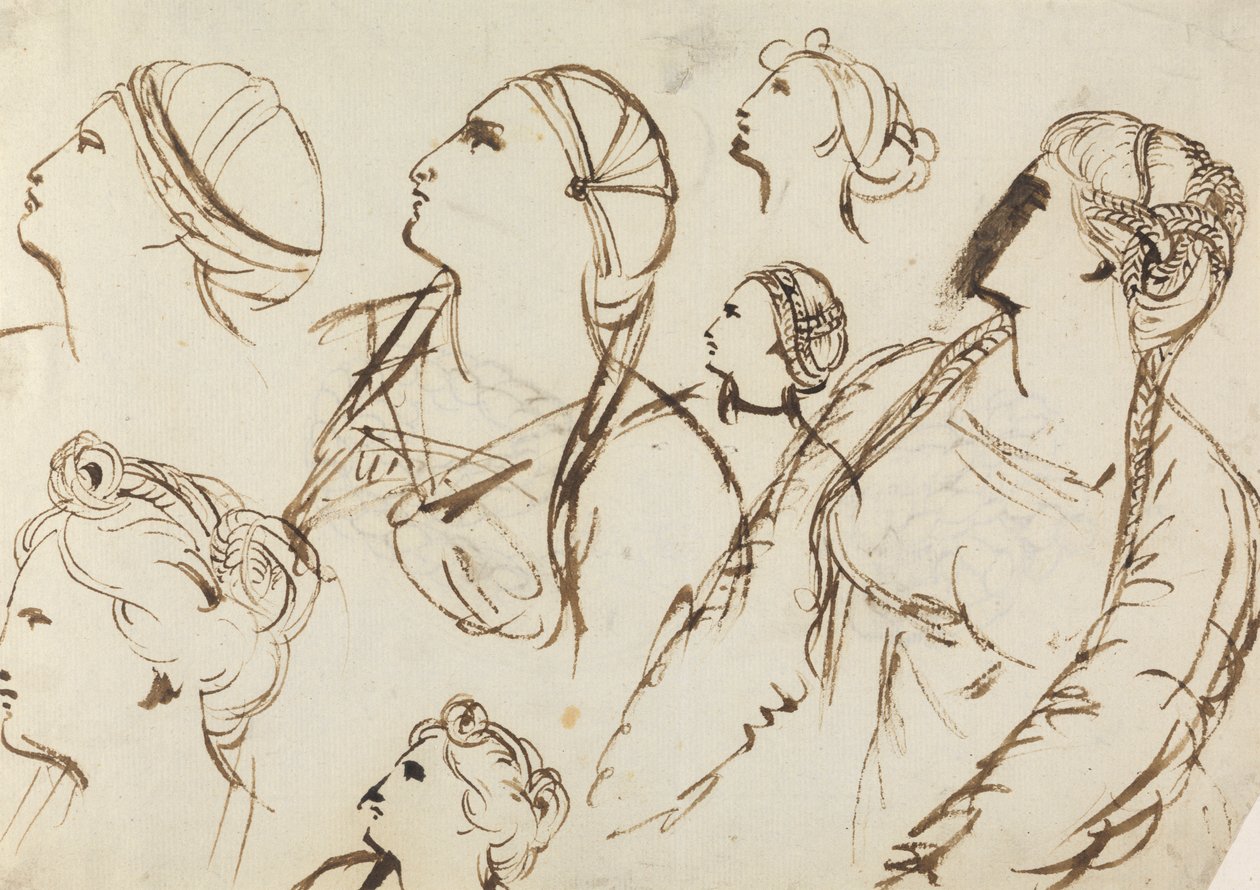 Studie van Vrouwenkapsels door Benjamin Robert Haydon