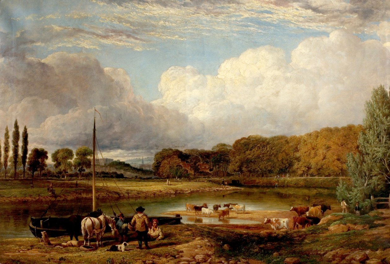 Uitzicht op Wilford, Nottingham, ca. 1830 door Benjamin Shipman