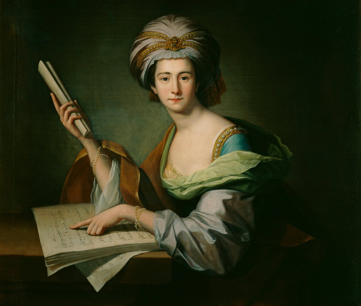 Anna Maria Schutz, Lady Griffin, ca. 1758-1764 door Benjamin West