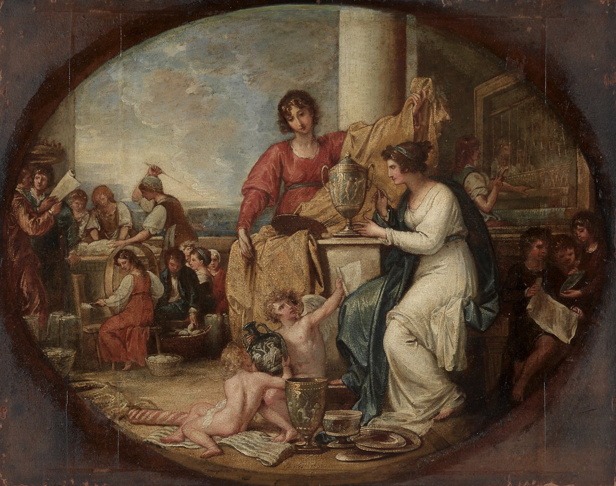 Britse fabriek, een schets, 1791 door Benjamin West