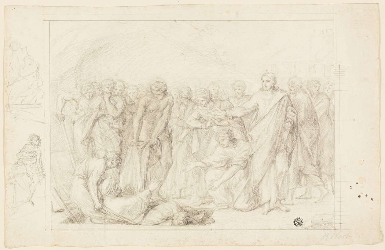 Dood van Ananias door Benjamin West