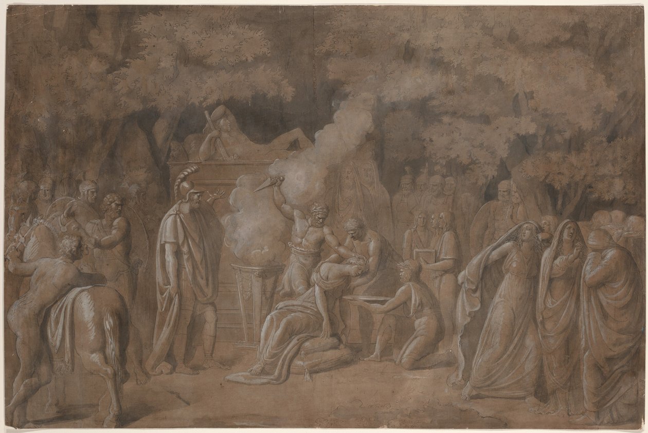 De dood van Iphigenia (?) door Benjamin West