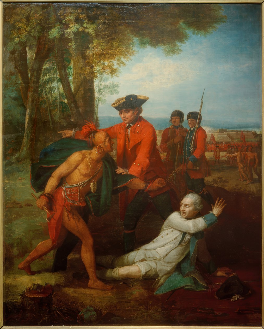 Generaal Johnson redt officier door Benjamin West