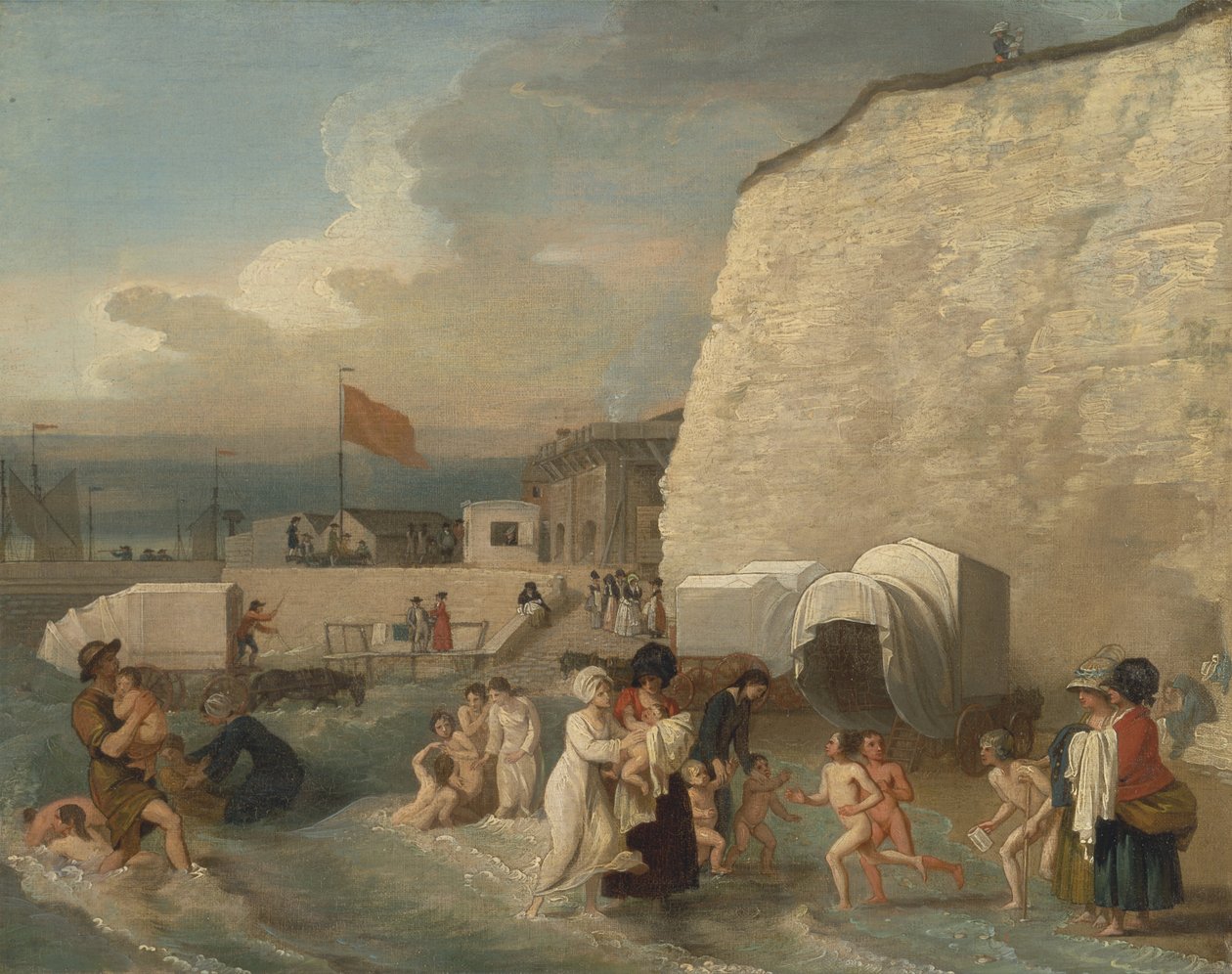 De zwemplaats in Ramsgate door Benjamin West