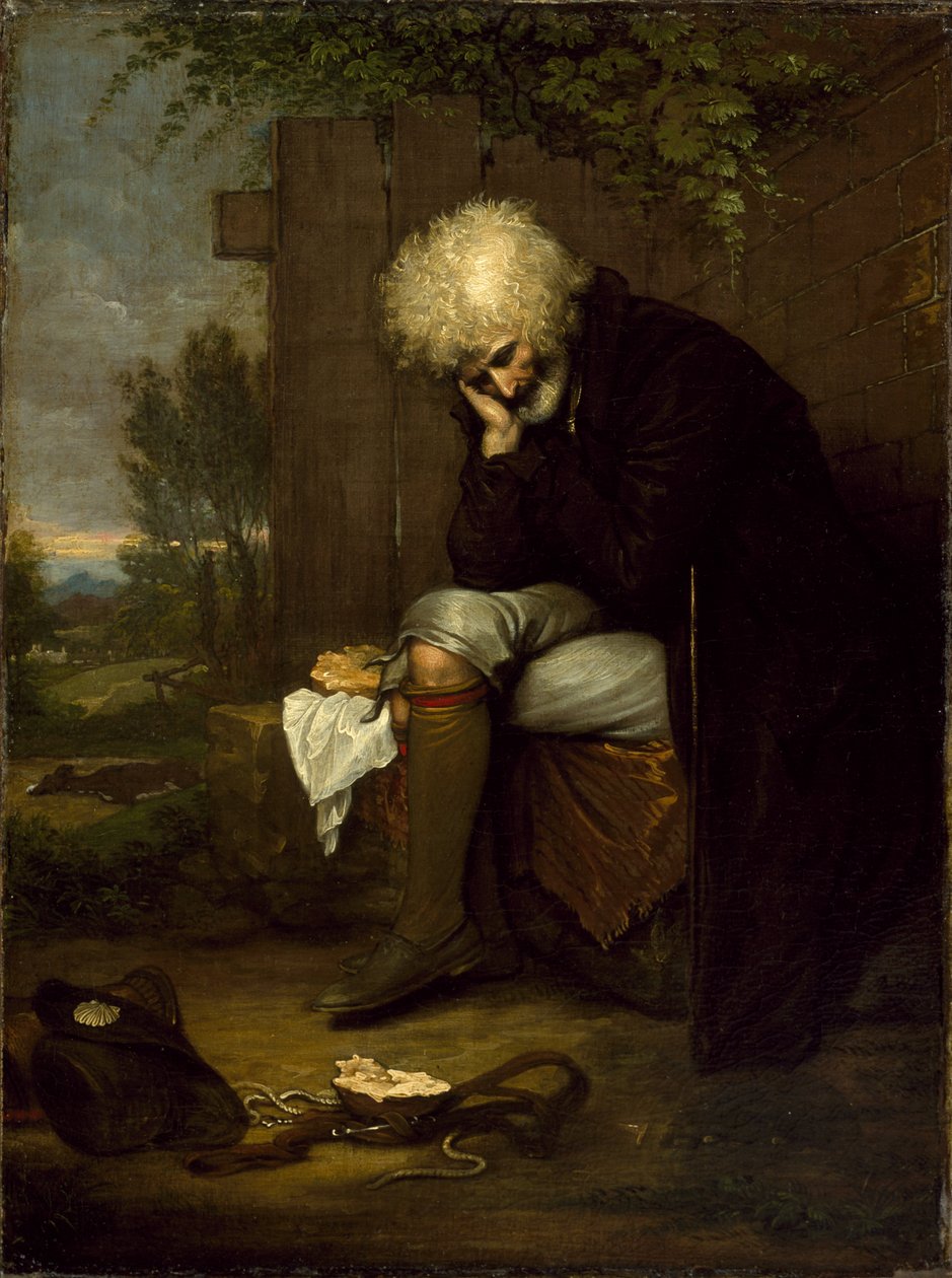 De Pelgrim Rouwend om Zijn Dode Ezel, c.1775 door Benjamin West