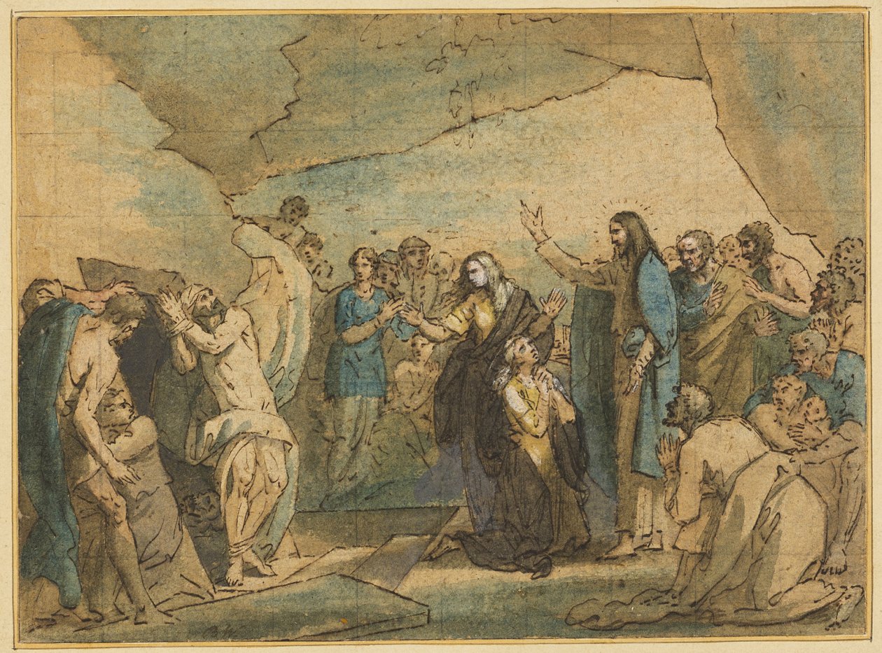 De opwekking van Lazarus door Benjamin West
