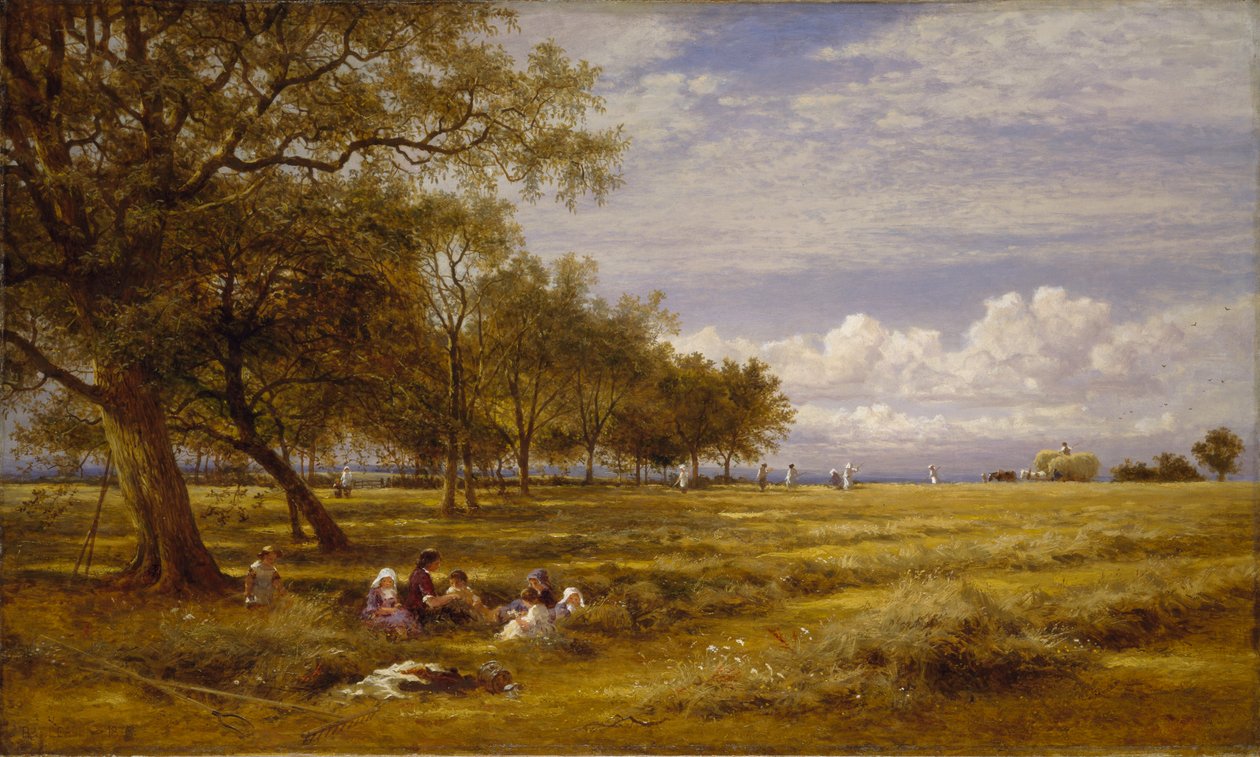 Een Engels Hooiveld, 1878 door Benjamin Williams Leader