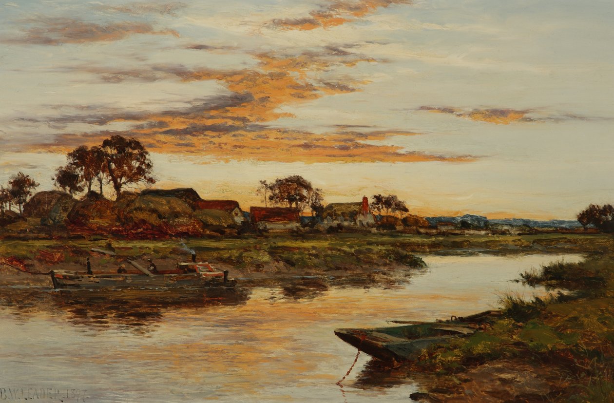 Avond aan de Severn, 1897 door Benjamin Williams Leader