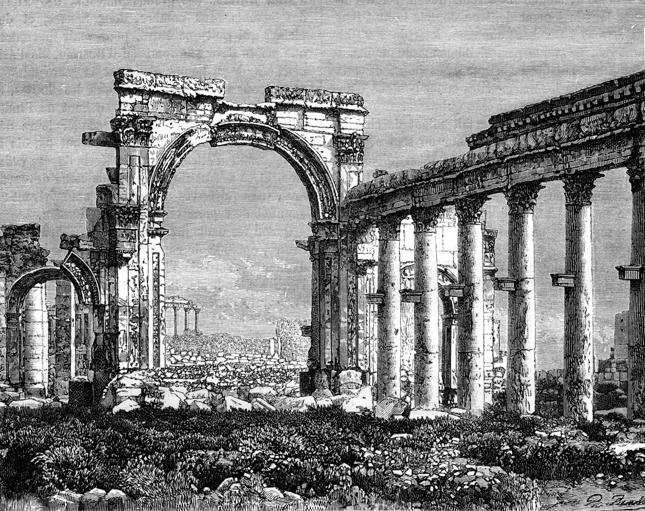 De ruïnes van Palmyra, Syrië, 19e eeuw door Benoist