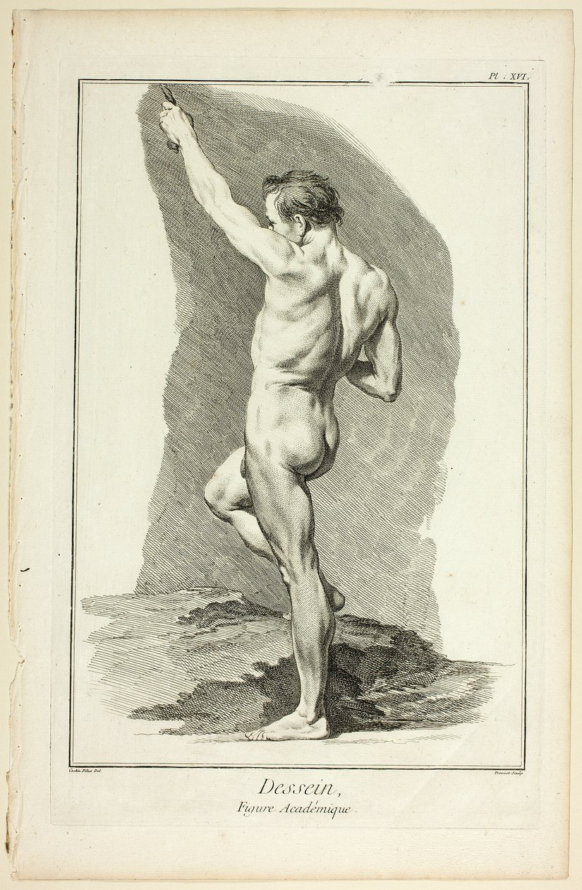 Ontwerp: Academische Figuur, uit Encyclopédie door Benoit Louis Prevost