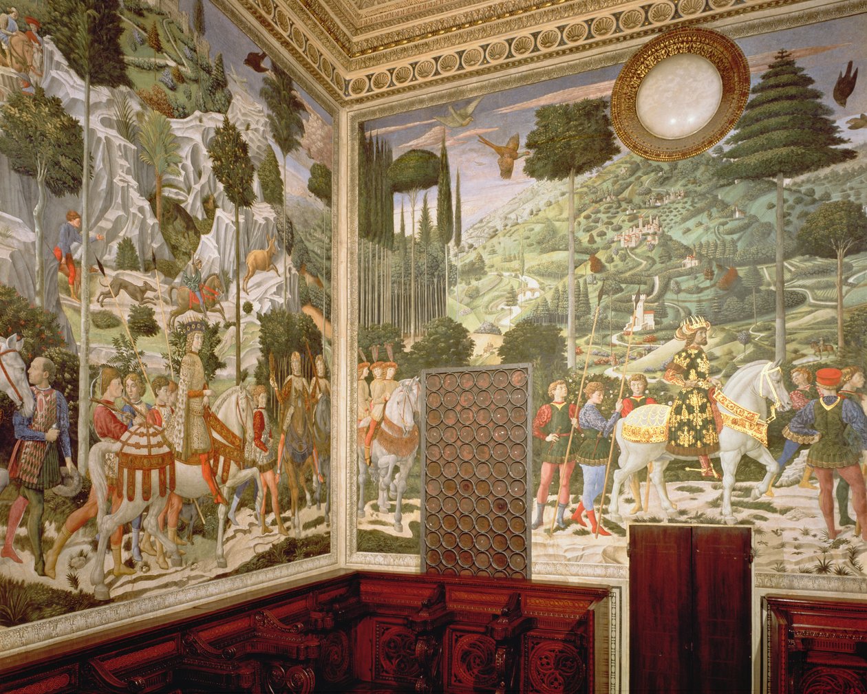 De Processie van de Wijzen, 1459-60 door Benozzo di Lese di Sandro Gozzoli