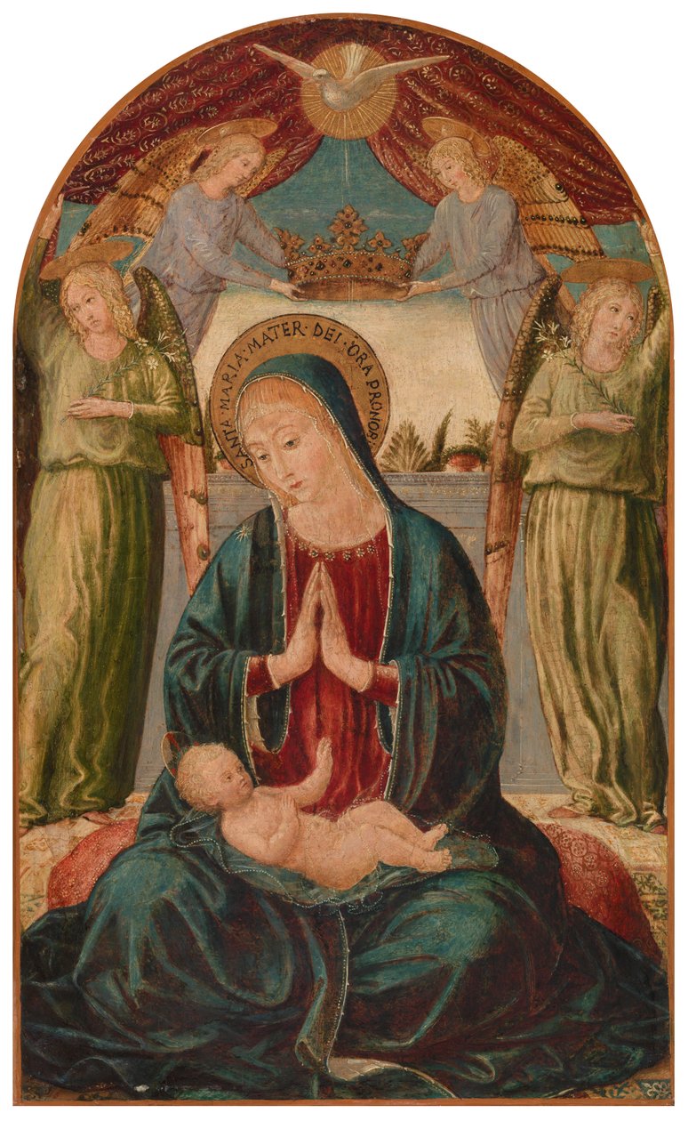 Madonna en kind met engelen door Benozzo Gozzoli