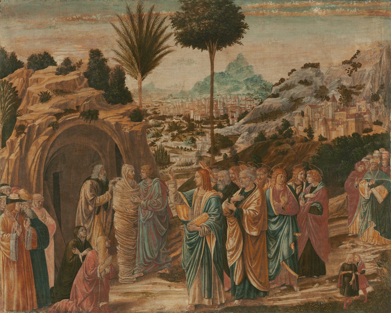 De Opwekking van Lazarus, midden jaren 1490 door Benozzo Gozzoli