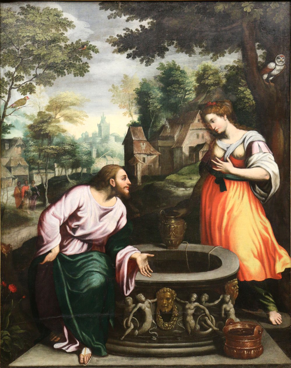 Jezus en de Samaritaanse vrouw. door Benvenuto Tisi