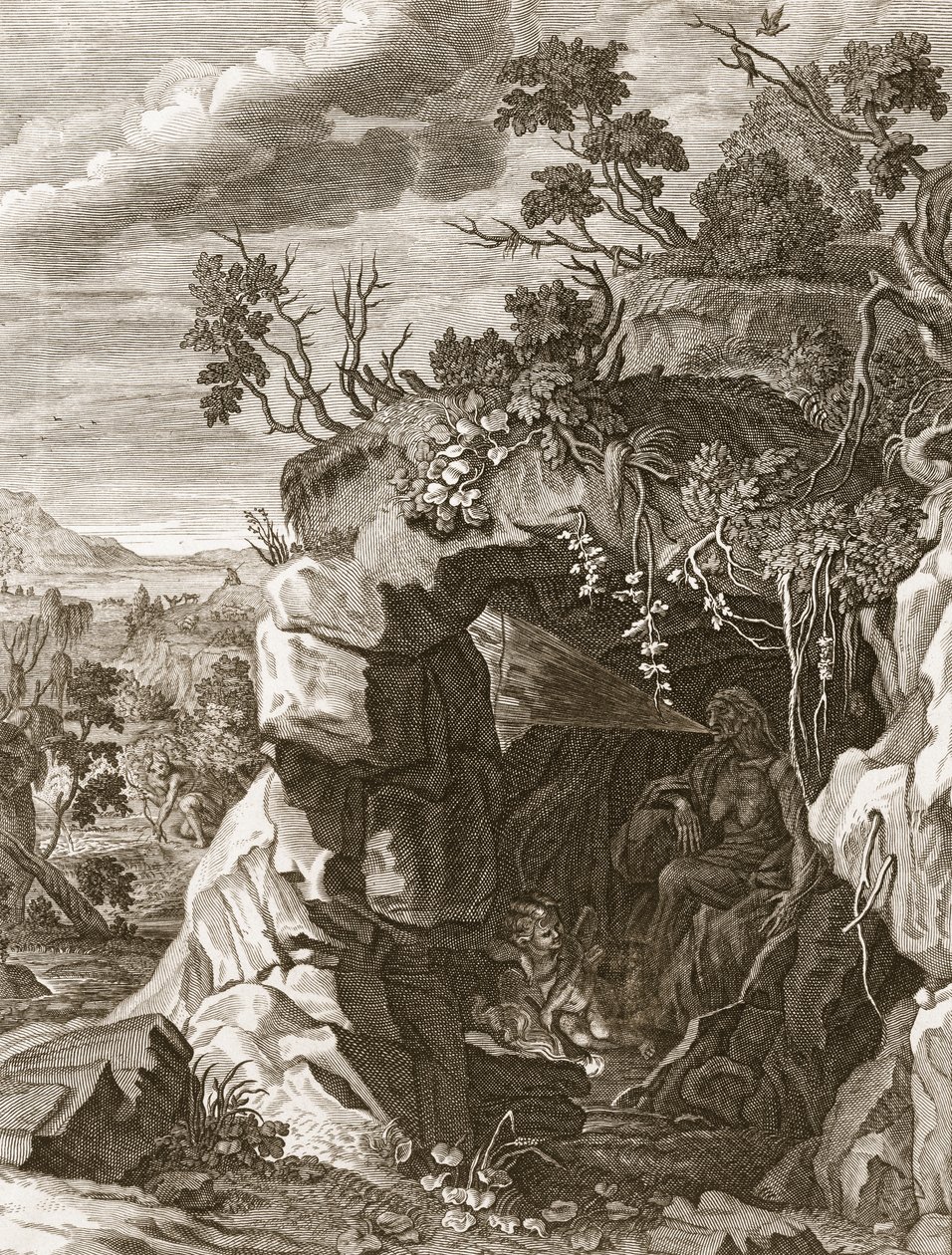 De Nimf Echo Veranderd in Geluid, 1731 door Bernard Picart