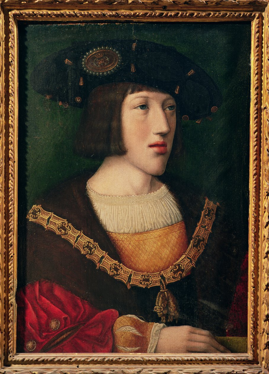 Portret van Karel V, op ongeveer zestienjarige leeftijd, 1516 door Bernard van Orley