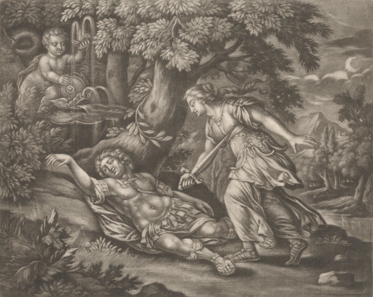 Mythologische scène door Bernard Lens