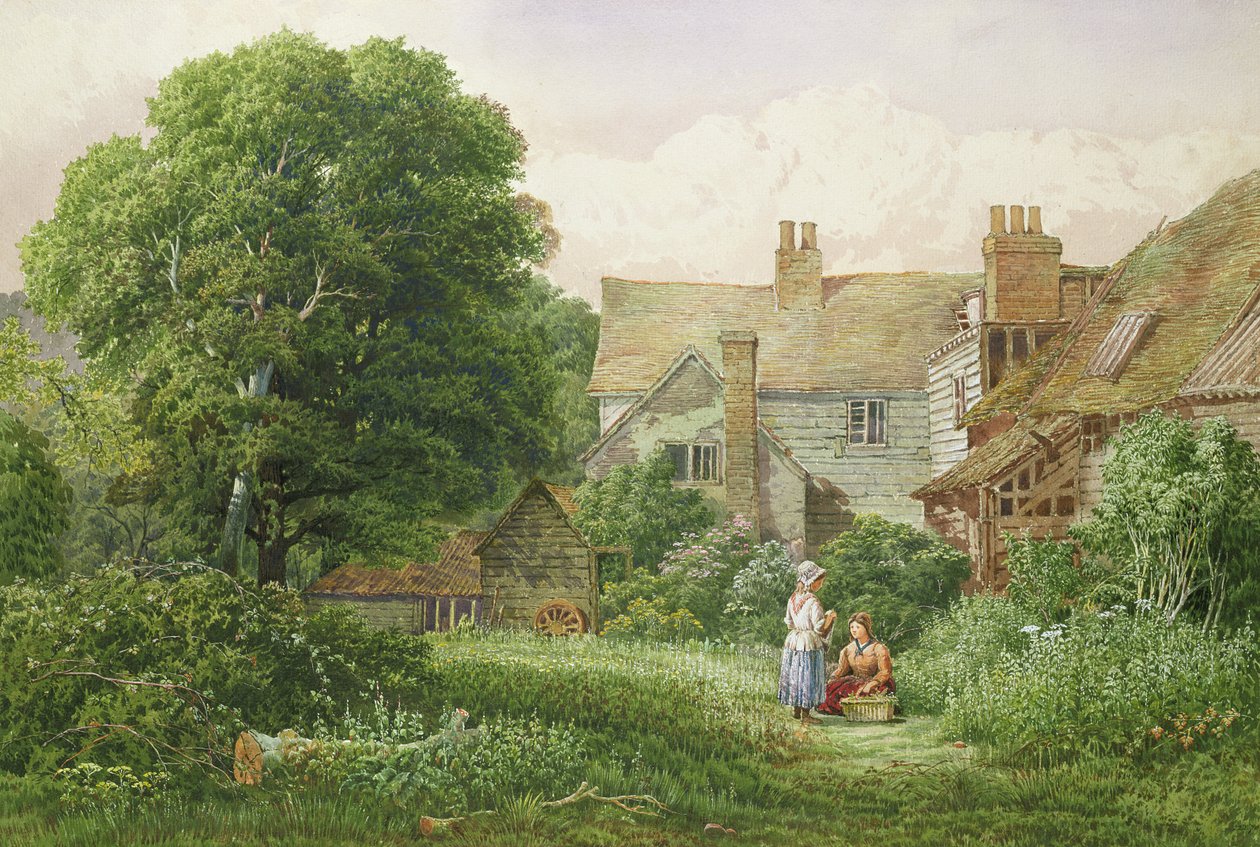 Oud huis in Hendon door Bernard Walter Evans