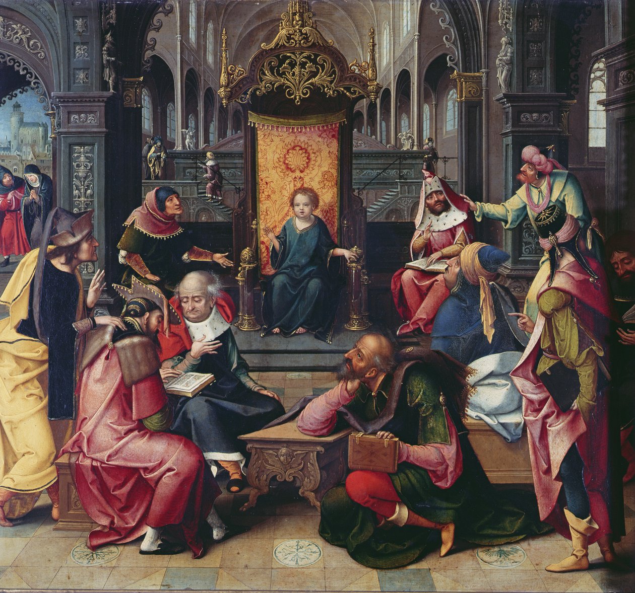 Christus in de tempel door Bernard van Orley