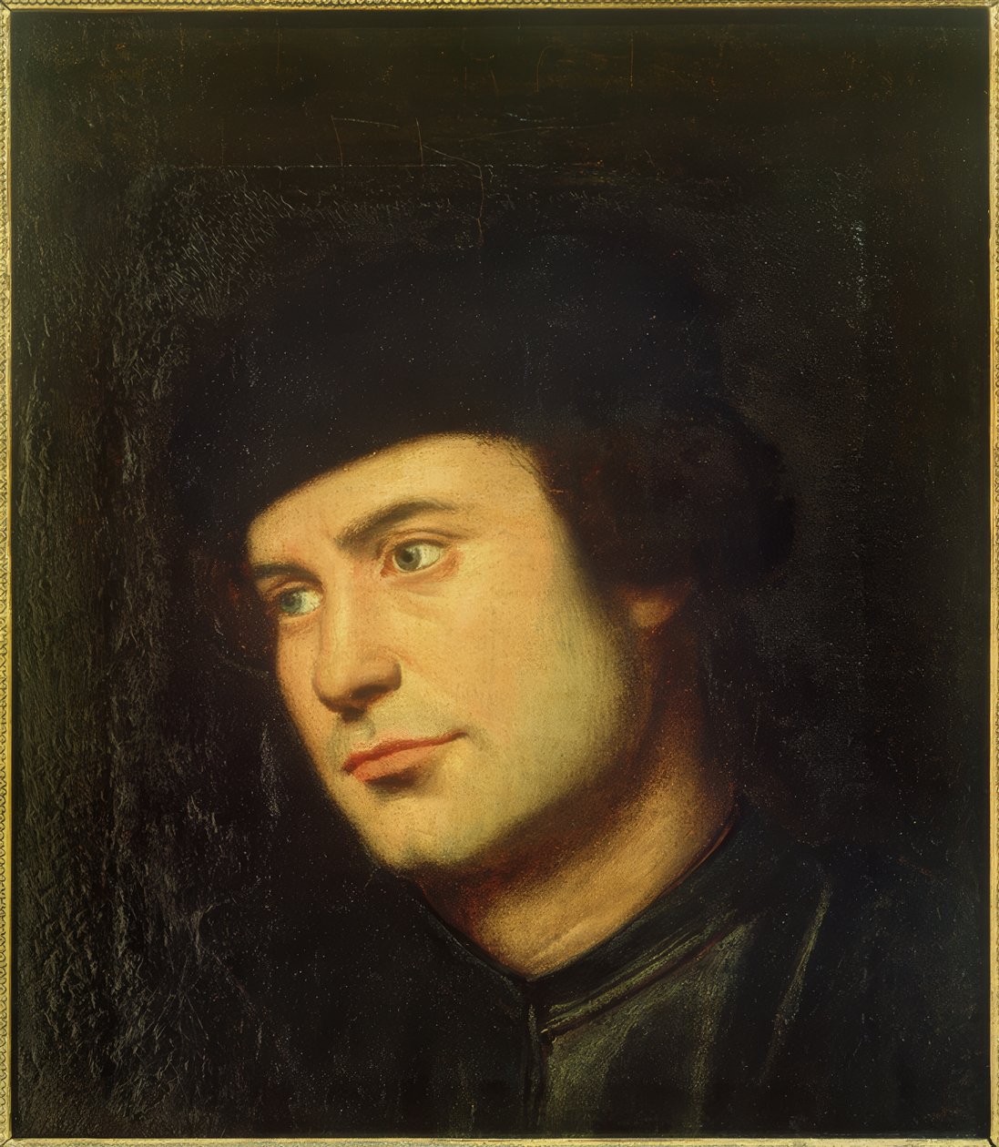 Man met zwarte pet door Bernardino Licinio