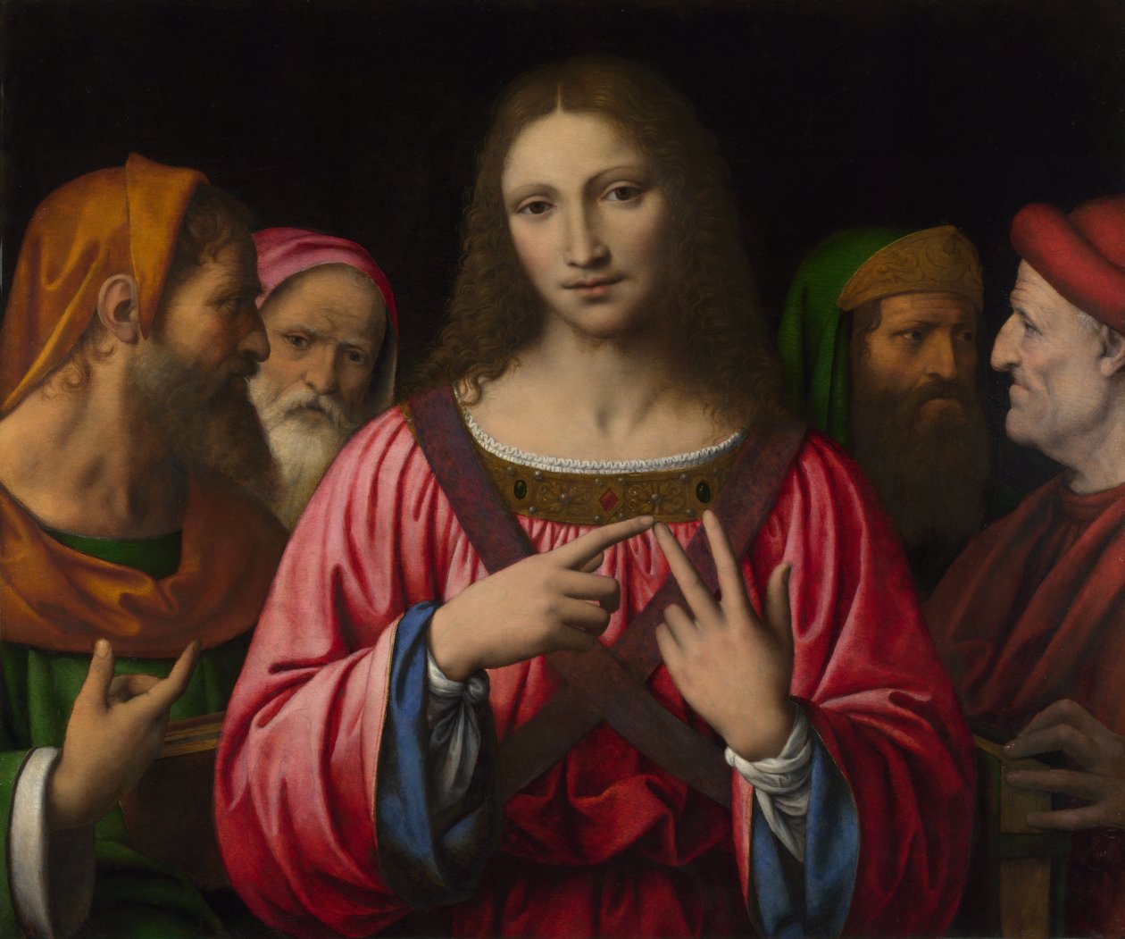 Christus onder de dokters door Bernardino Luini