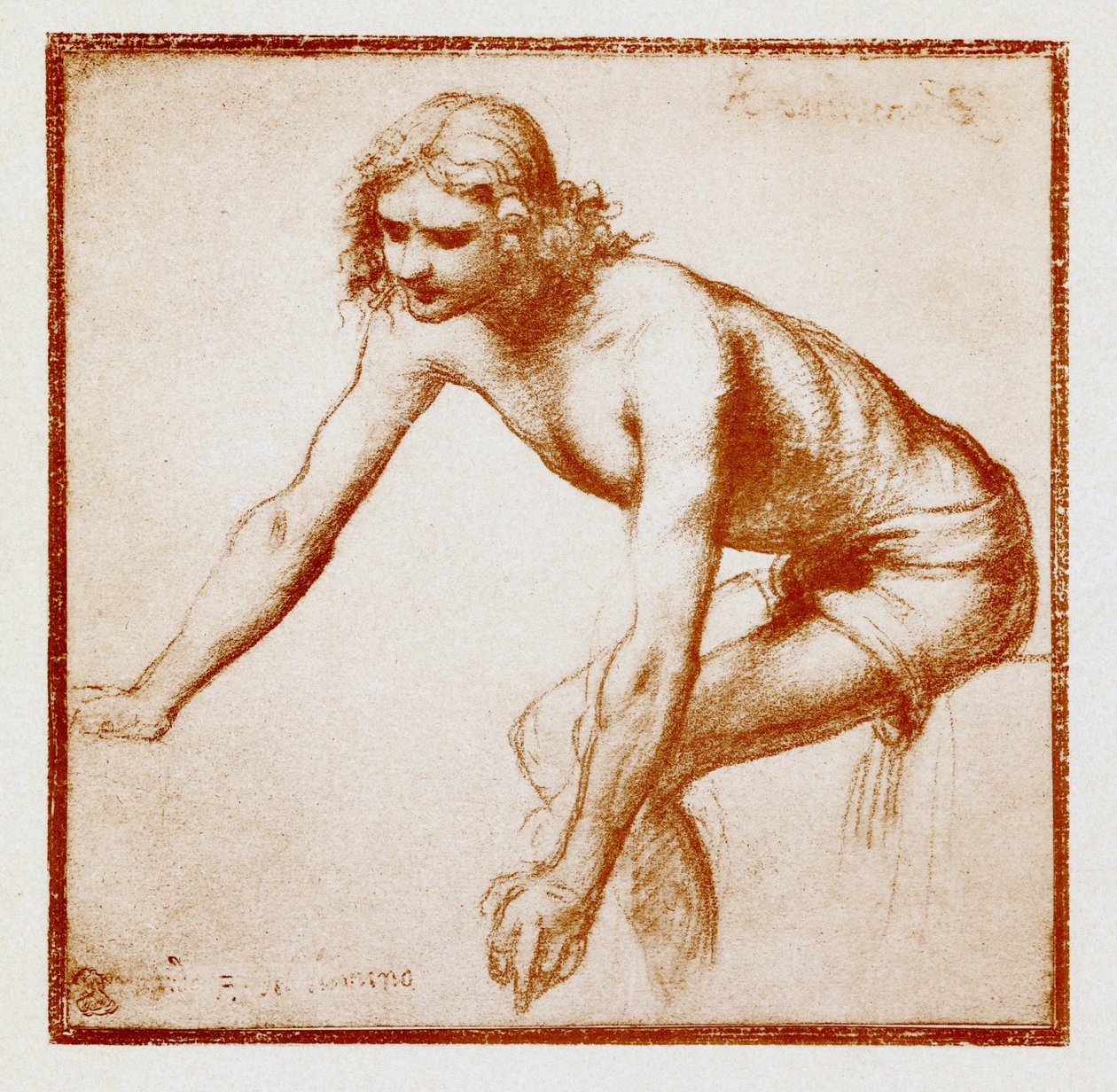 Figurenstudie van een jonge man door Bernardino Luini