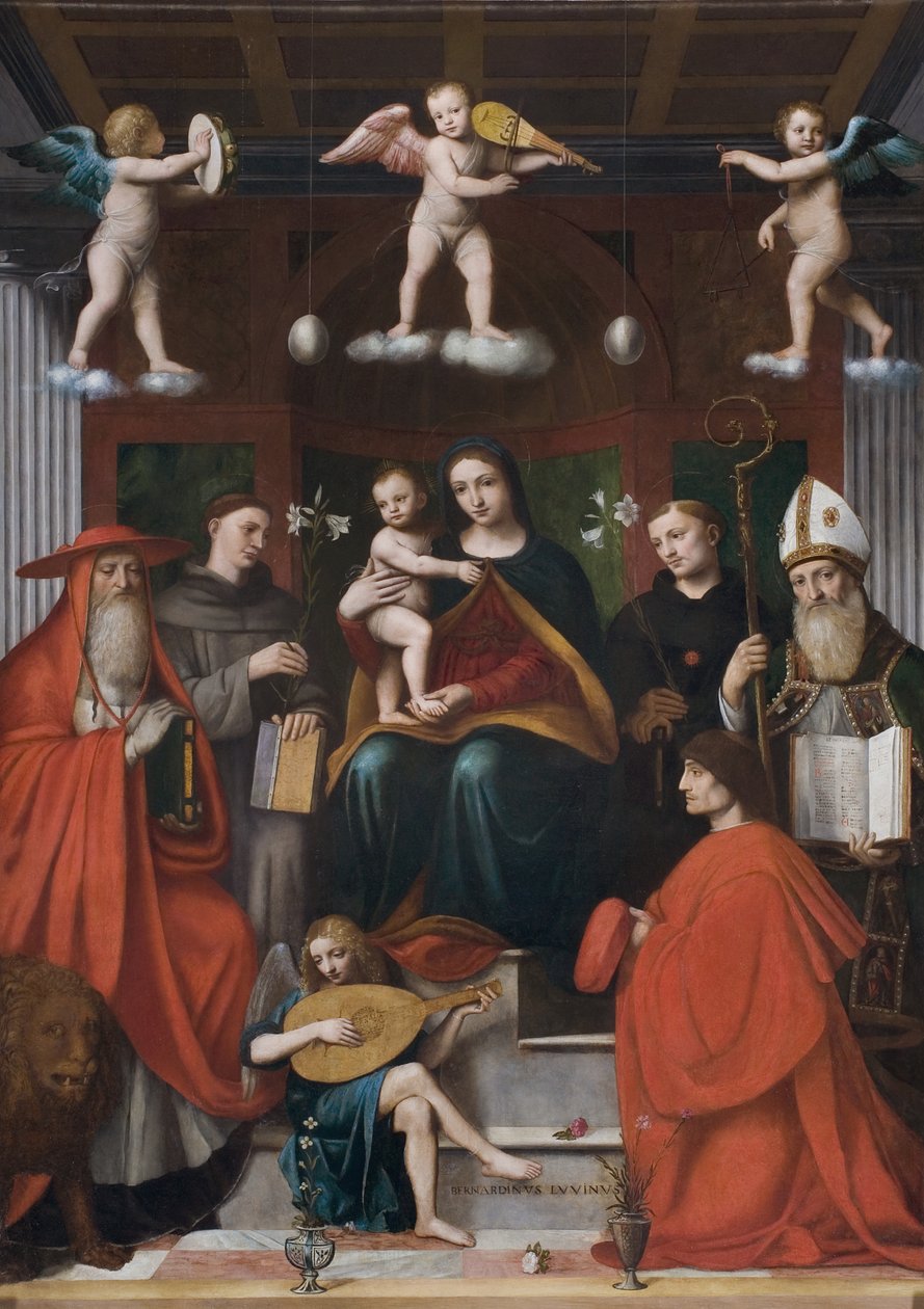 Heilige Conversatie, Pala Raimondi, 1517-18 door Bernardino Luini
