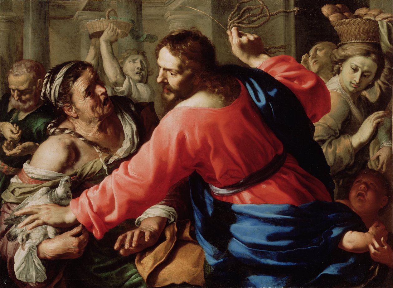 Christus reinigt de tempel door Bernardino Mei