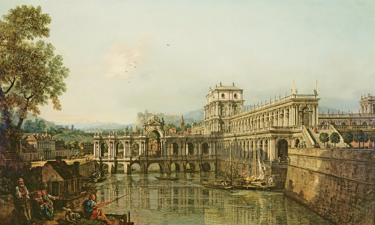 Architectonische capriccio, ca. 1765 door Bernardo Bellotto