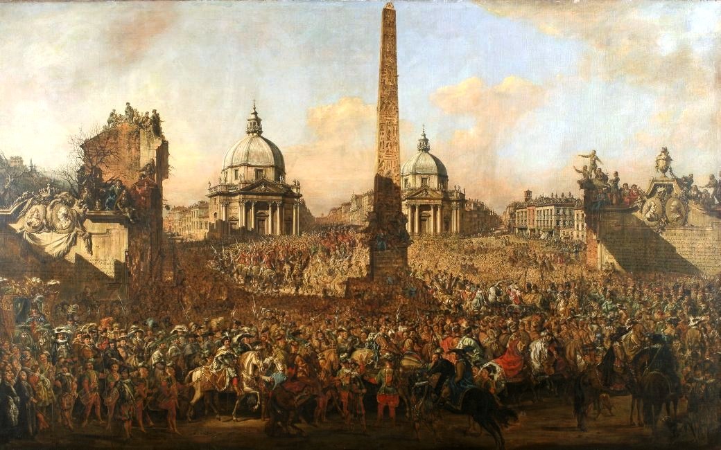 Intocht van Jerzy Ossolinski in Rome door Bernardo Bellotto