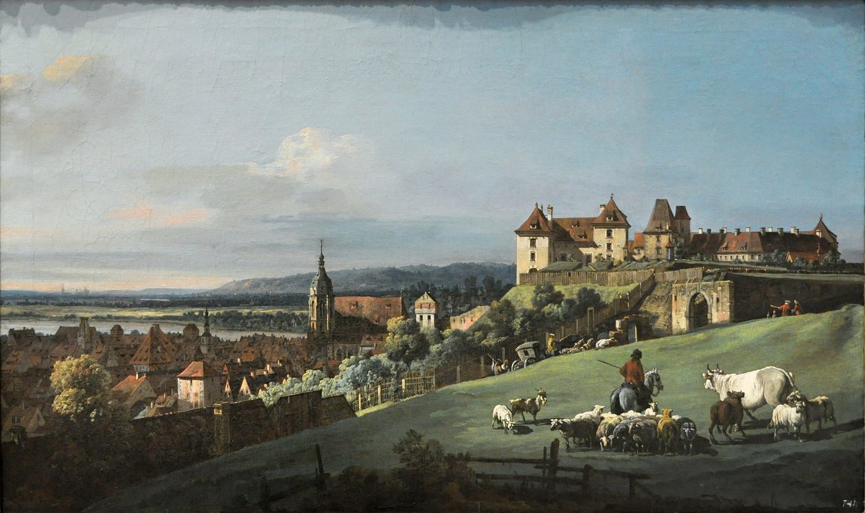 Pirna, de vesting Sonnenstein door Bernardo Bellotto