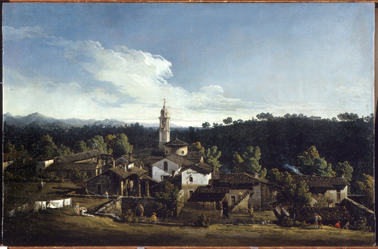 Uitzicht op Gazzada door Bernardo Bellotto