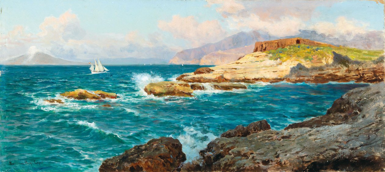 Duits: Zeilschepen voor de kust van Capri door Bernardo Hay