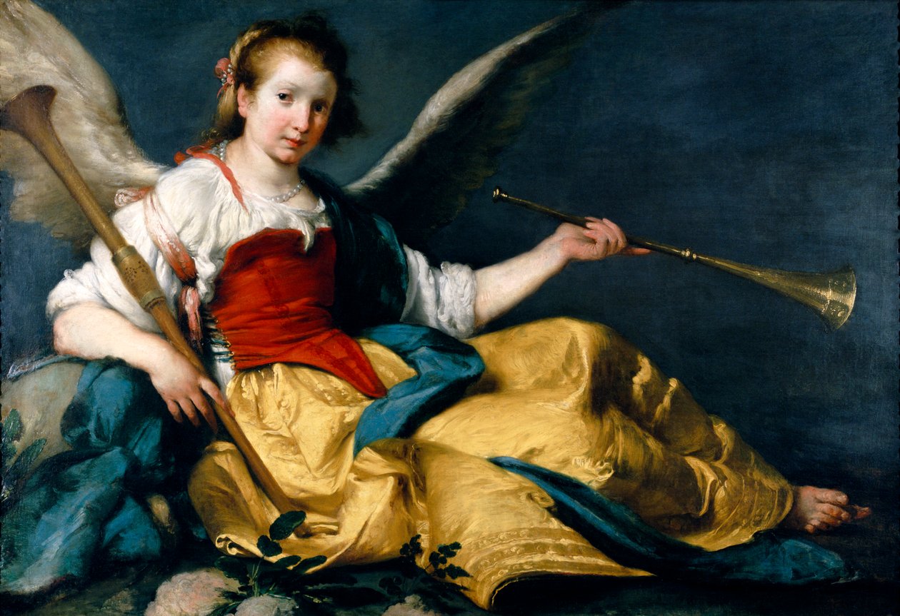 Een allegorie van roem door Bernardo Strozzi