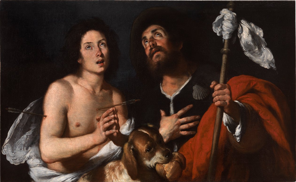 Heiligen Rochus en Sebastianus door Bernardo Strozzi