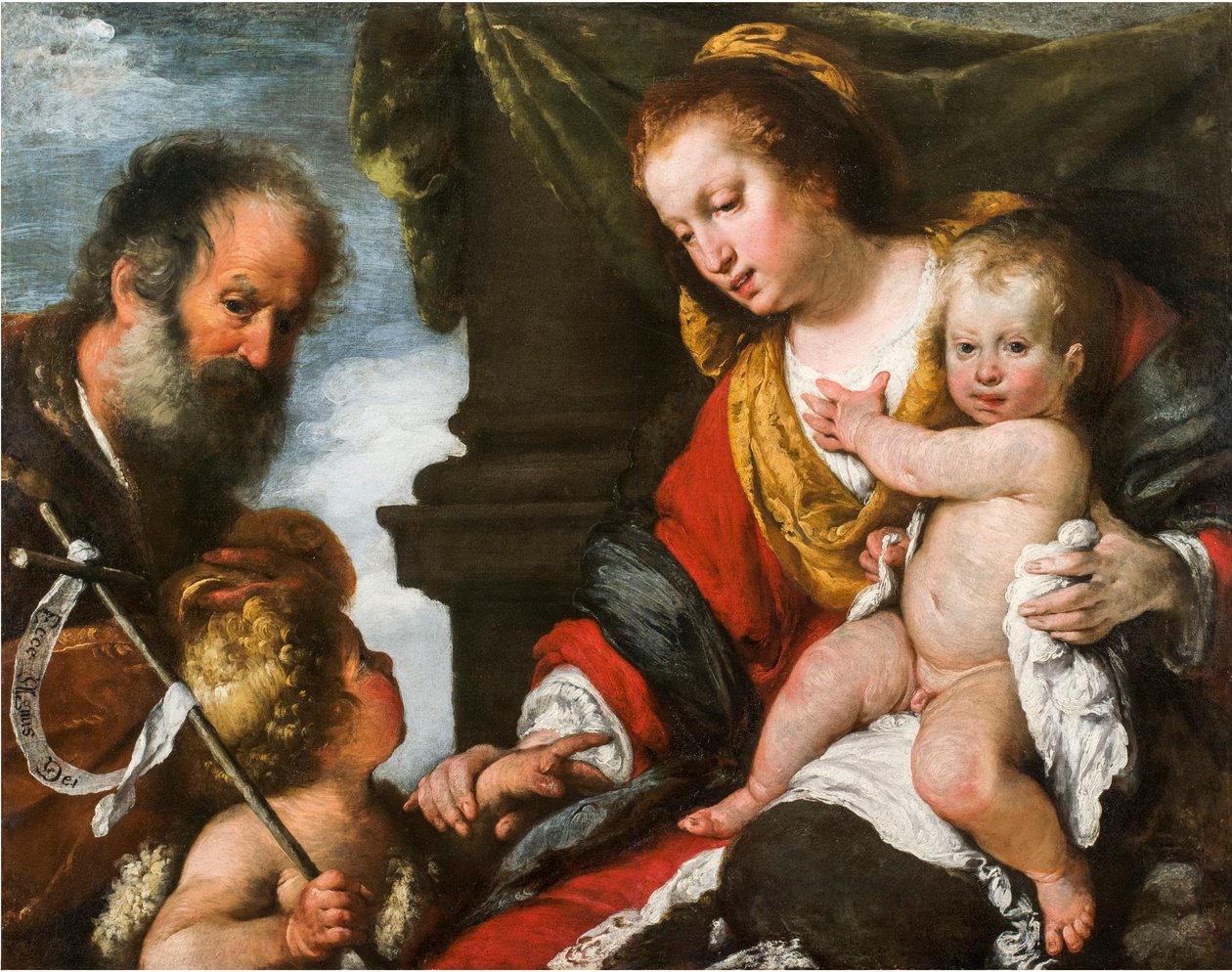 De Heilige Familie door Bernardo Strozzi