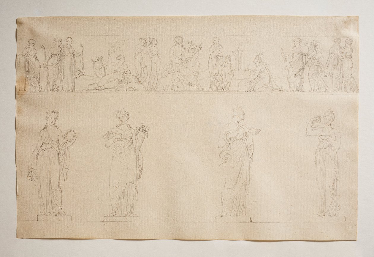 Apollo, de Gratiën en de Muzen door Bertel Thorvaldsen