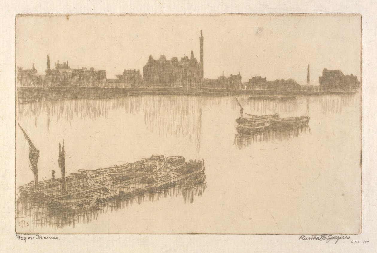 Mist op de Theems door Bertha E. Jaques