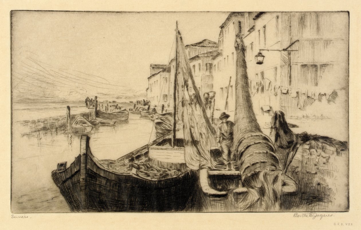 Seiners, Chioggia door Bertha E. Jaques