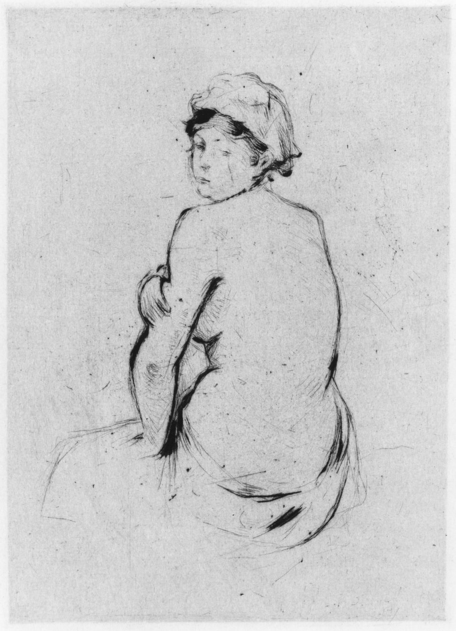 Vrouwelijk naakt van achteren gezien, 1889 door Berthe Morisot