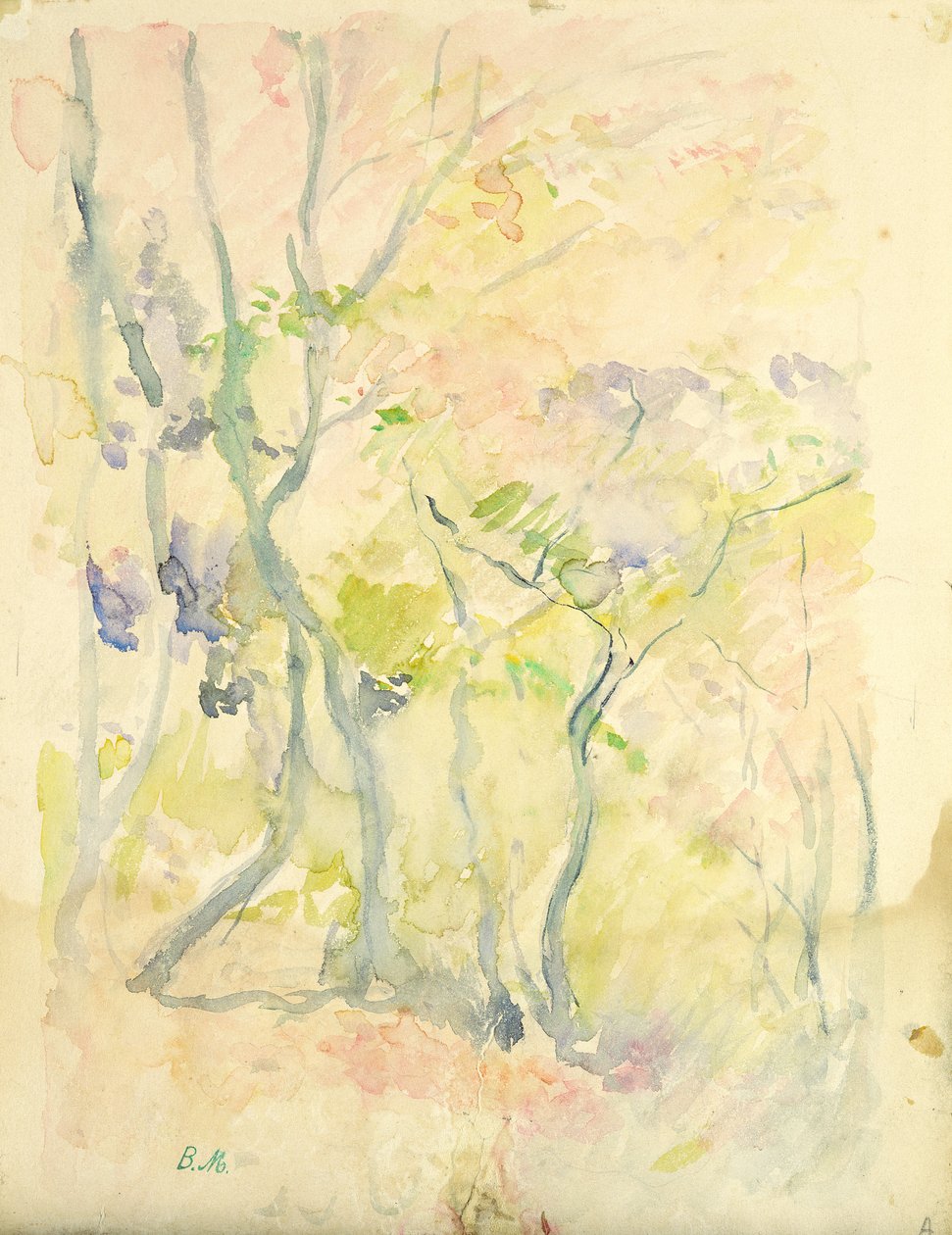 Bos in Fontainebleau, 1893 door Berthe Morisot