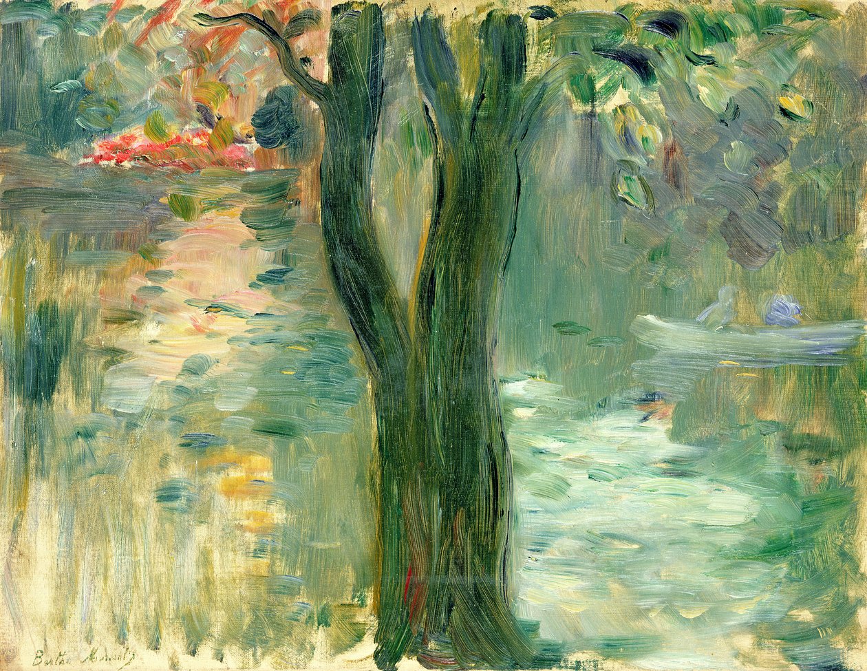Zonsondergang over het Meer, Bois de Boulogne, 1894 door Berthe Morisot