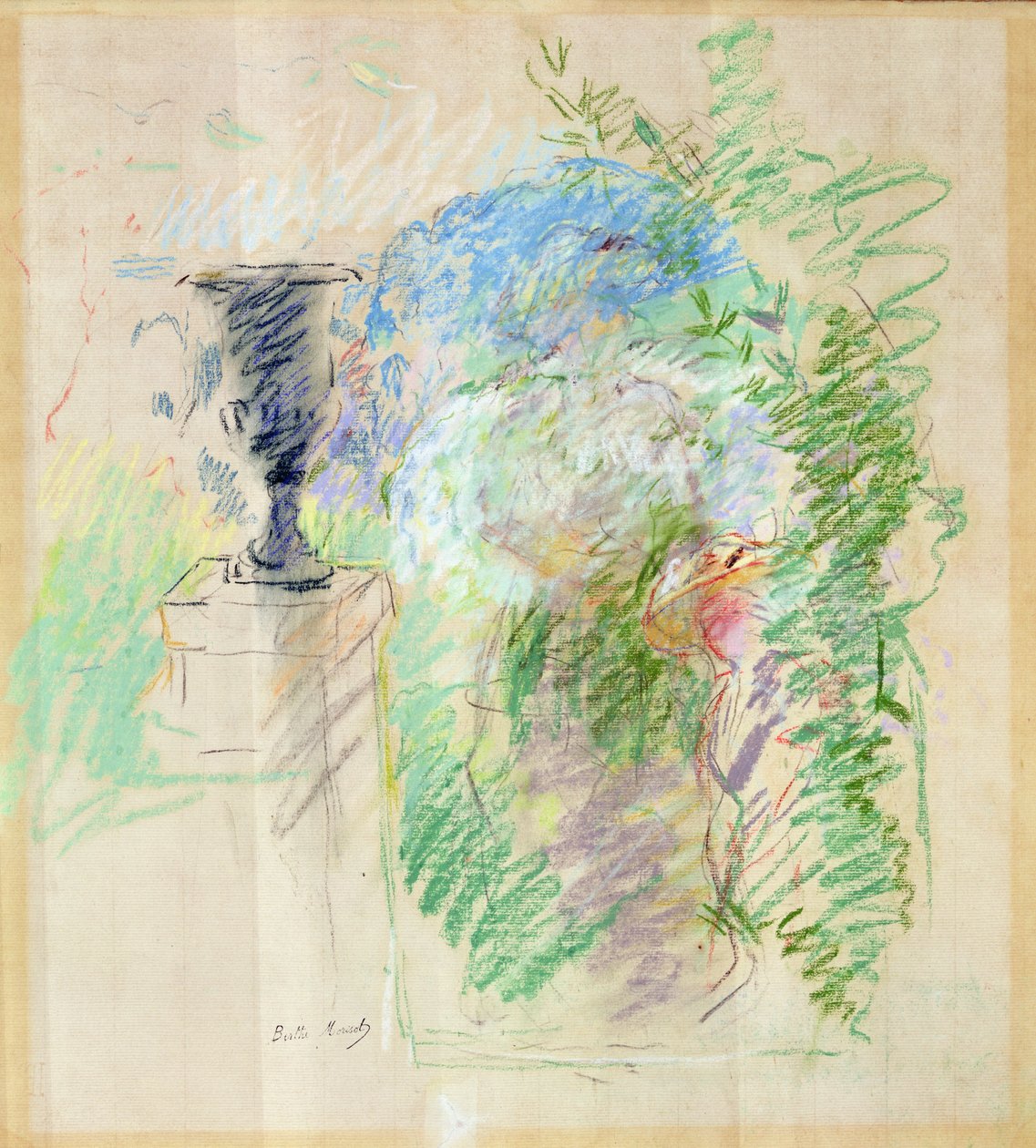 Vaas in een tuin, 1890 door Berthe Morisot