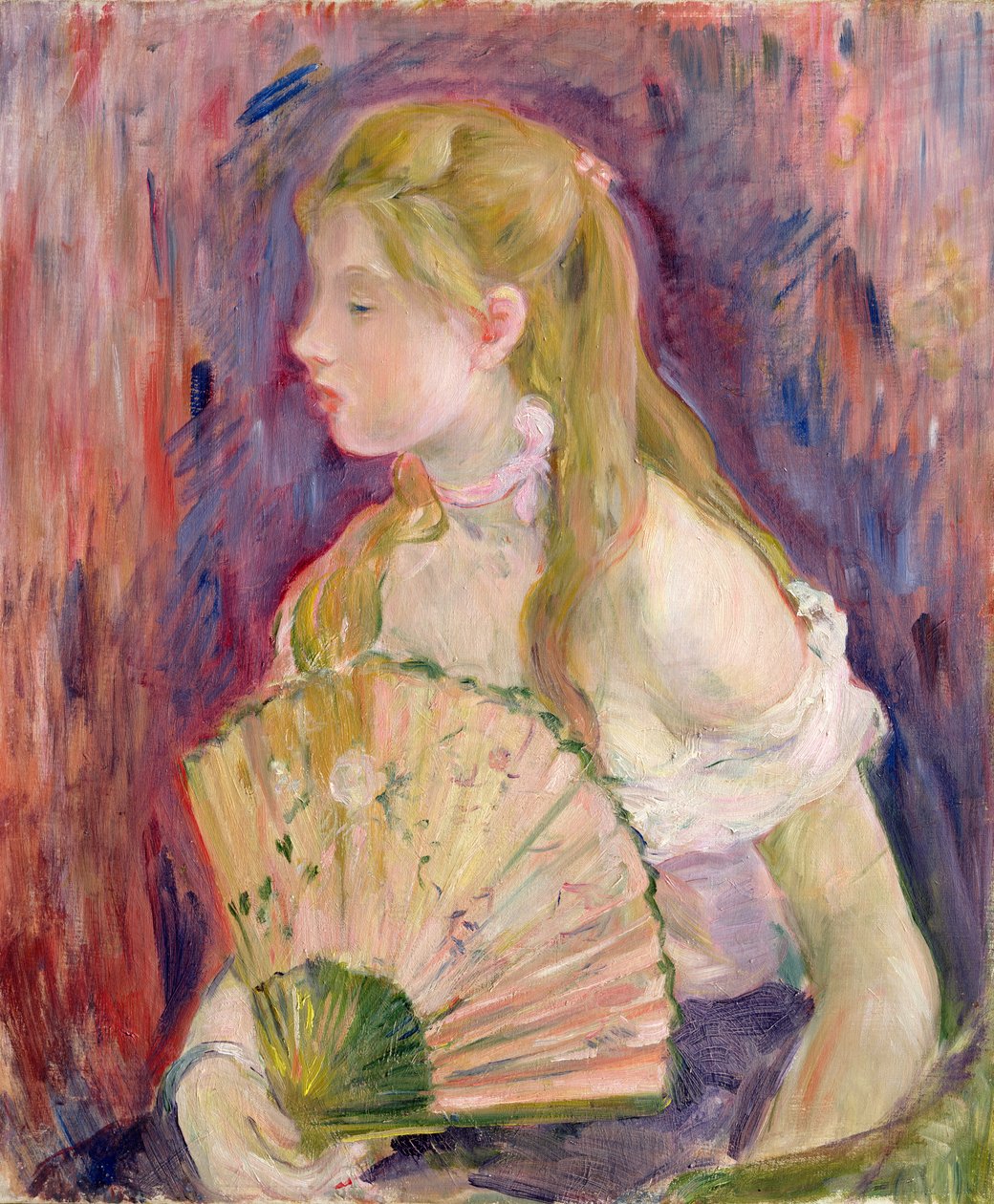Jong meisje met een waaier, 1893 door Berthe Morisot