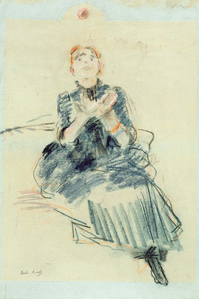 Jong meisje speelt met een bal, 1886 door Berthe Morisot