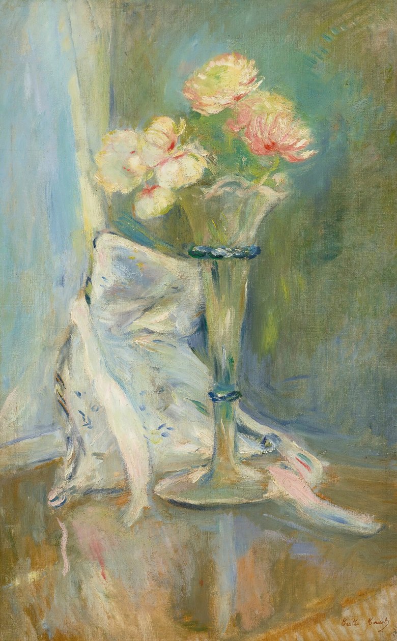 Roze anemonen door Berthe Morisot