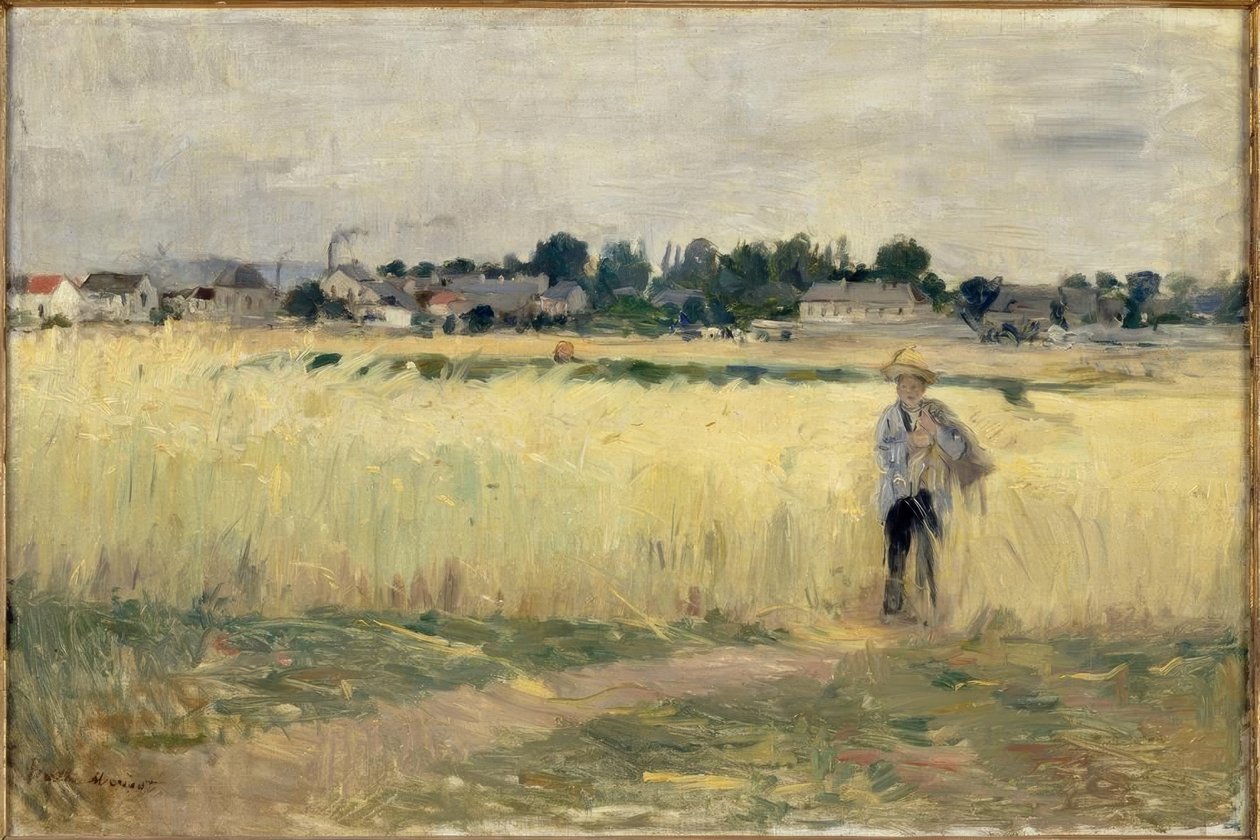 In het koren in Gennevilliers door Berthe Morisot