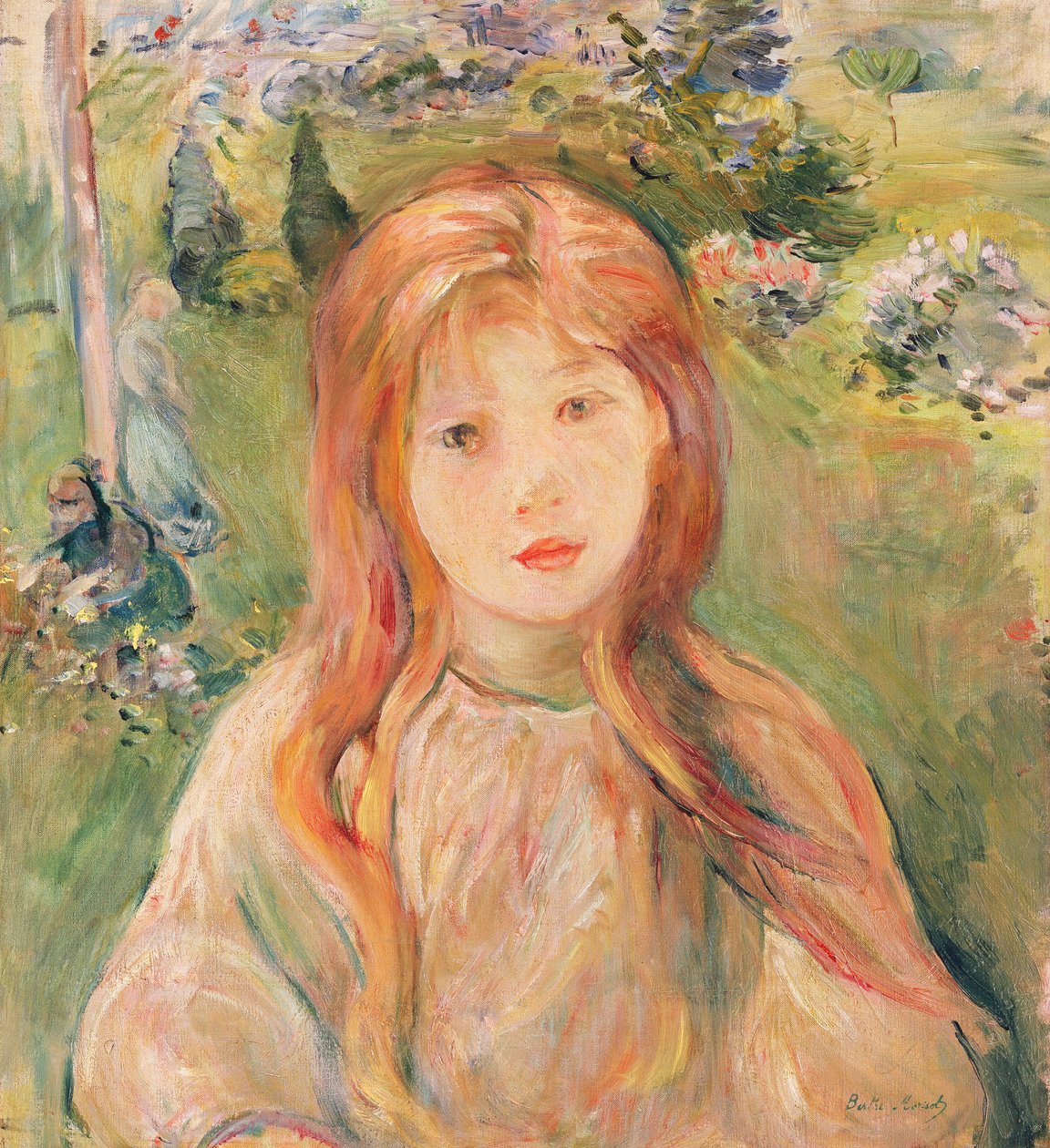 Meisje in Mesnil door Berthe Morisot
