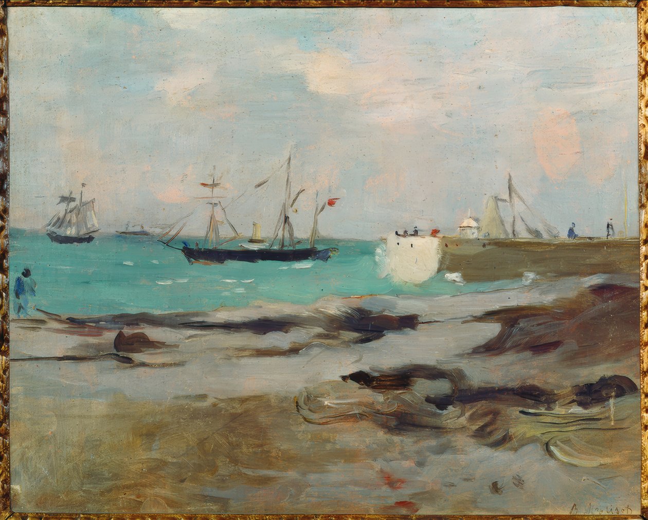 Haveningang in Boulogne door Berthe Morisot